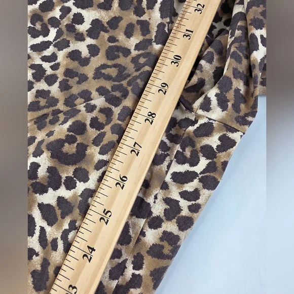 American Eagle Outfitters Leopard Print Wide Leg Pants - Brown - Picture 12 of 15